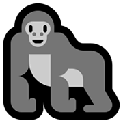 Émoji 🦍 Gorille sur Microsoft Windows 10 Fall Creators Update.
