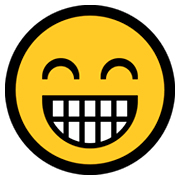 Emoji 😁 Faccina Raggiante Con Occhi Felici su Microsoft Windows 10 Fall Creators Update.