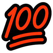 Emoji 💯 100 Punti su Microsoft Windows 10 Fall Creators Update.