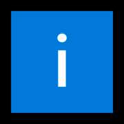 ℹ️ Emoji Buchstabe „i“ in blauem Quadrat Microsoft Windows 10 Fall Creators Update.