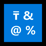 Emoji 🔣 Pulsante con simboli su Microsoft Windows 10 Fall Creators Update.