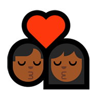 👨🏾‍❤️‍💋‍👩🏾 Emoji sich küssendes Paar - Mann: mitteldunkle Hautfarbe, Frau: mitteldunkle Hautfarbe Microsoft Windows 10 Fall Creators Update.