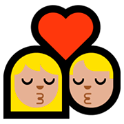 Emoji 💏🏼 Bacio Tra Coppia, Carnagione Abbastanza Chiara su Microsoft Windows 10 Fall Creators Update.