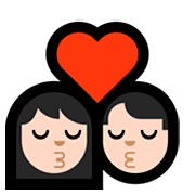 Emoji 👩🏻‍❤️‍💋‍👨🏻 Bacio Tra Coppia - Donna: Carnagione Chiara, Uomo: Carnagione Chiara su Microsoft Windows 10 Fall Creators Update.