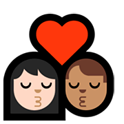 👩🏻‍❤️‍💋‍👨🏽 Emoji sich küssendes Paar - Frau: mittelhelle Hautfarbe, Mann: mittlere Hautfarbe Microsoft Windows 10 Fall Creators Update.