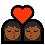 👩🏾‍❤️‍💋‍👩🏾 Emoji sich küssendes Paar - Frau: mitteldunkle Hautfarbe, Frau:mitteldunkle Hautfarbe Microsoft Windows 10 Fall Creators Update.