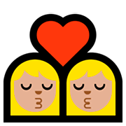 👩🏼‍❤️‍💋‍👩🏼 Emoji sich küssendes Paar - Frau: mittelhelle Hautfarbe, Frau: mittelhelle Hautfarbe Microsoft Windows 10 Fall Creators Update.