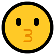 Emoji 😗 Faccina Che Bacia su Microsoft Windows 10 Fall Creators Update.