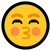 😚 Emoji küssendes Gesicht mit geschlossenen Augen Microsoft Windows 10 Fall Creators Update.