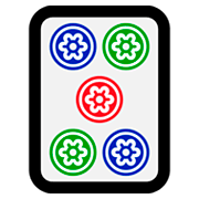 Emoji 🀝 Mahjong - cinque punti su Microsoft Windows 10 Fall Creators Update.