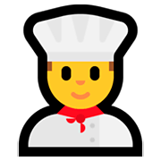 Émoji 👨‍🍳 Cuisinier sur Microsoft Windows 10 Fall Creators Update.