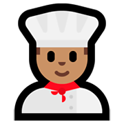Émoji 👨🏽‍🍳 Cuisinier : Peau Légèrement Mate sur Microsoft Windows 10 Fall Creators Update.
