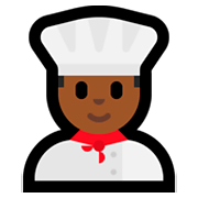👨🏾‍🍳 Emoji Cocinero: Tono De Piel Oscuro Medio en Microsoft Windows 10 Fall Creators Update.