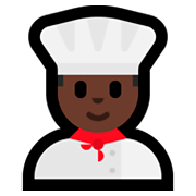 👨🏿‍🍳 Emoji Cocinero: Tono De Piel Oscuro en Microsoft Windows 10 Fall Creators Update.