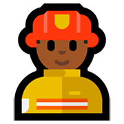 👨🏾‍🚒 Emoji Bombeiro: Pele Morena Escura na Microsoft Windows 10 Fall Creators Update.