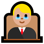 👨🏼‍⚖️ Emoji Juez: Tono De Piel Claro Medio en Microsoft Windows 10 Fall Creators Update.