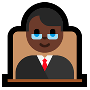 👨🏿‍⚖️ Emoji Juez: Tono De Piel Oscuro en Microsoft Windows 10 Fall Creators Update.