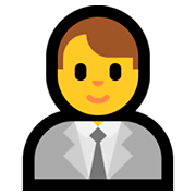 Emoji 👨‍💼 Impiegato su Microsoft Windows 10 Fall Creators Update.