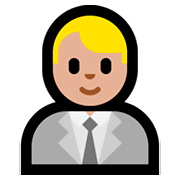 👨🏼‍💼 Emoji Oficinista Hombre: Tono De Piel Claro Medio en Microsoft Windows 10 Fall Creators Update.