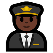 👨🏿‍✈️ Emoji Piloto De Avião Homem: Pele Escura na Microsoft Windows 10 Fall Creators Update.