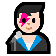 Emoji 👨🏻‍🎤 Cantante Uomo: Carnagione Chiara su Microsoft Windows 10 Fall Creators Update.