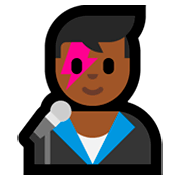 👨🏾‍🎤 Emoji Cantante Hombre: Tono De Piel Oscuro Medio en Microsoft Windows 10 Fall Creators Update.
