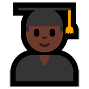👨🏿‍🎓 Emoji Estudiante Hombre: Tono De Piel Oscuro en Microsoft Windows 10 Fall Creators Update.
