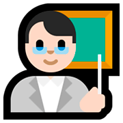 Emoji 👨🏻‍🏫 Professore: Carnagione Chiara su Microsoft Windows 10 Fall Creators Update.