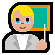 Emoji 👨🏼‍🏫 Professore: Carnagione Abbastanza Chiara su Microsoft Windows 10 Fall Creators Update.