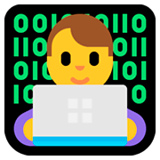 Emoji 👨‍💻 Tecnologo su Microsoft Windows 10 Fall Creators Update.