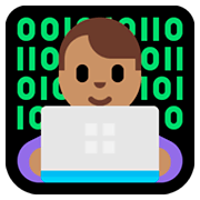 Emoji 👨🏽‍💻 Tecnologo: Carnagione Olivastra su Microsoft Windows 10 Fall Creators Update.
