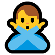🙅‍♂️ Emoji Homem Fazendo Gesto De «não» na Microsoft Windows 10 Fall Creators Update.