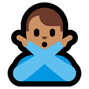 🙅🏽‍♂️ Emoji Hombre Haciendo El Gesto De «no»: Tono De Piel Medio en Microsoft Windows 10 Fall Creators Update.
