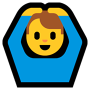 Emoji 🙆‍♂️ Uomo Con Gesto OK su Microsoft Windows 10 Fall Creators Update.