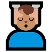 💆🏽‍♂️ Emoji Mann, der eine Kopfmassage bekommt: mittlere Hautfarbe Microsoft Windows 10 Fall Creators Update.