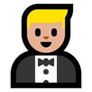 Emoji 🤵🏼 Persona In Smoking: Carnagione Abbastanza Chiara su Microsoft Windows 10 Fall Creators Update.