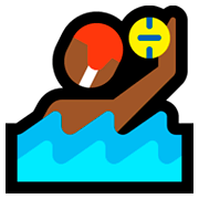 🤽🏾‍♂️ Emoji Homem Jogando Polo Aquático: Pele Morena Escura na Microsoft Windows 10 Fall Creators Update.