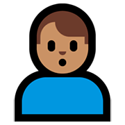 🙎🏽‍♂️ Emoji schmollender Mann: mittlere Hautfarbe Microsoft Windows 10 Fall Creators Update.