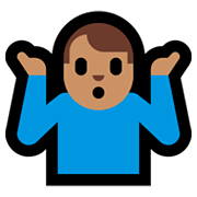 Emoji 🤷🏽‍♂️ Uomo Che Scrolla Le Spalle: Carnagione Olivastra su Microsoft Windows 10 Fall Creators Update.