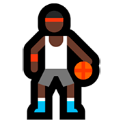 ⛹🏿‍♂️ Emoji Mann mit Ball: dunkle Hautfarbe Microsoft Windows 10 Fall Creators Update.