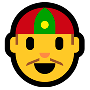 Emoji 👲 Uomo Con Zucchetto Cinese su Microsoft Windows 10 Fall Creators Update.
