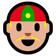 Emoji 👲🏼 Uomo Con Zucchetto Cinese: Carnagione Abbastanza Chiara su Microsoft Windows 10 Fall Creators Update.