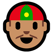 👲🏽 Emoji Mann mit chinesischem Hut: mittlere Hautfarbe Microsoft Windows 10 Fall Creators Update.