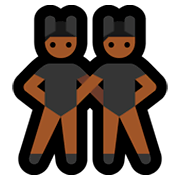 👯🏾‍♂️ Emoji Hombres Con Orejas De Conejo, Tono De Piel Oscuro Medio en Microsoft Windows 10 Fall Creators Update.