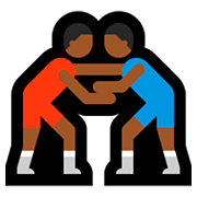 🤼🏾‍♂️ Emoji Hombres Luchando, Tono De Piel Oscuro Medio en Microsoft Windows 10 Fall Creators Update.
