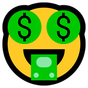 🤑 Emoji Gesicht mit Dollarzeichen Microsoft Windows 10 Fall Creators Update.