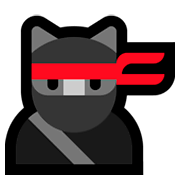 🐱‍👤 Emoji Gato ninja  na Microsoft Windows 10 Fall Creators Update.