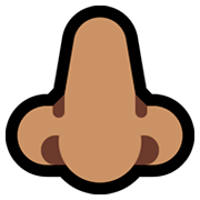 Emoji 👃🏽 Naso: Carnagione Olivastra su Microsoft Windows 10 Fall Creators Update.