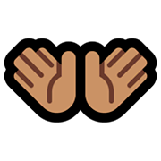 Emoji 👐🏽 Mani Aperte: Carnagione Olivastra su Microsoft Windows 10 Fall Creators Update.