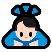 Emoji 🙇🏻 Persona Che Fa Un Inchino Profondo: Carnagione Chiara su Microsoft Windows 10 Fall Creators Update.